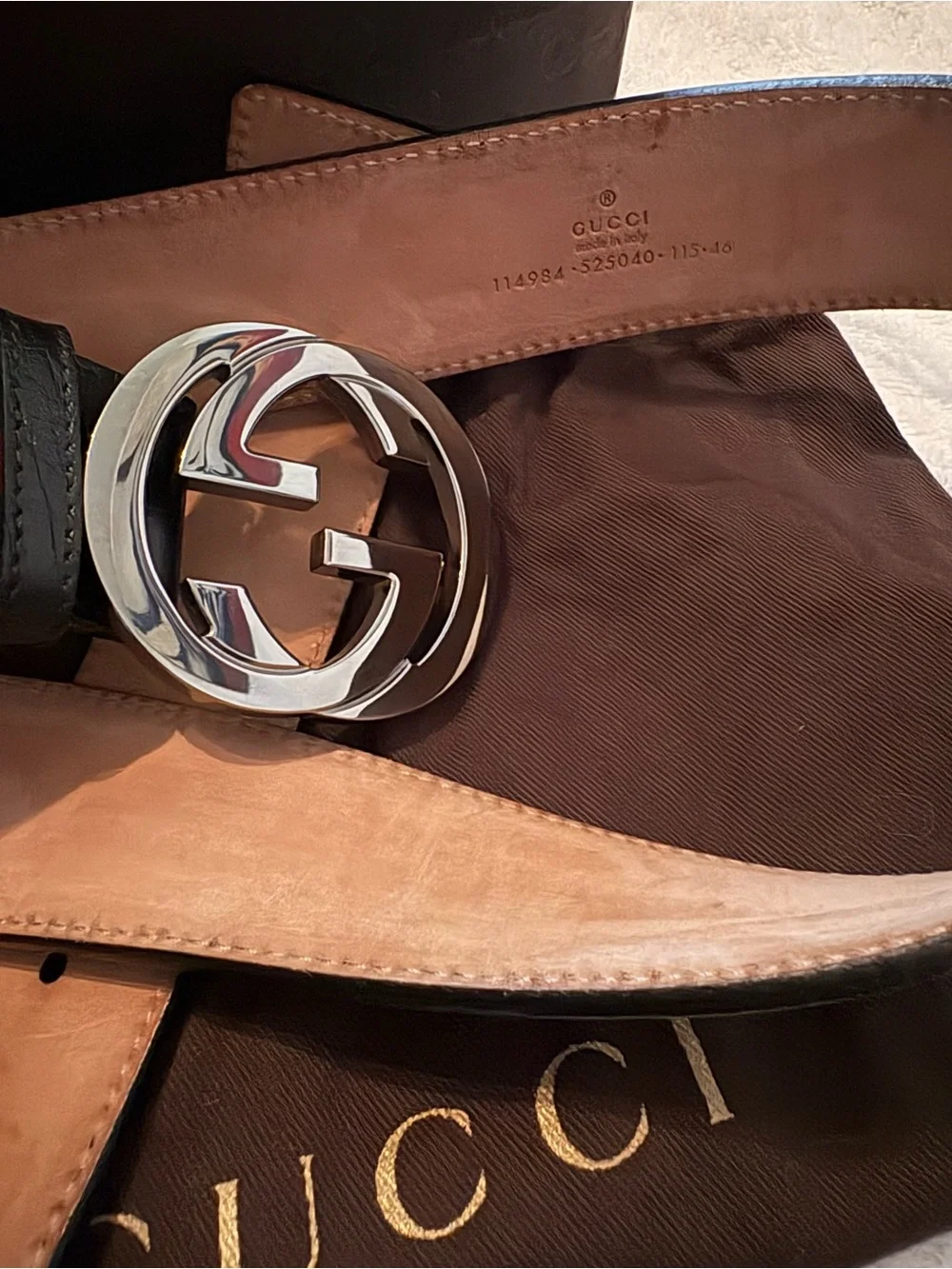 Gucci Black Leather Belt with Green and Red Web Stripe and Silver GG Buckle